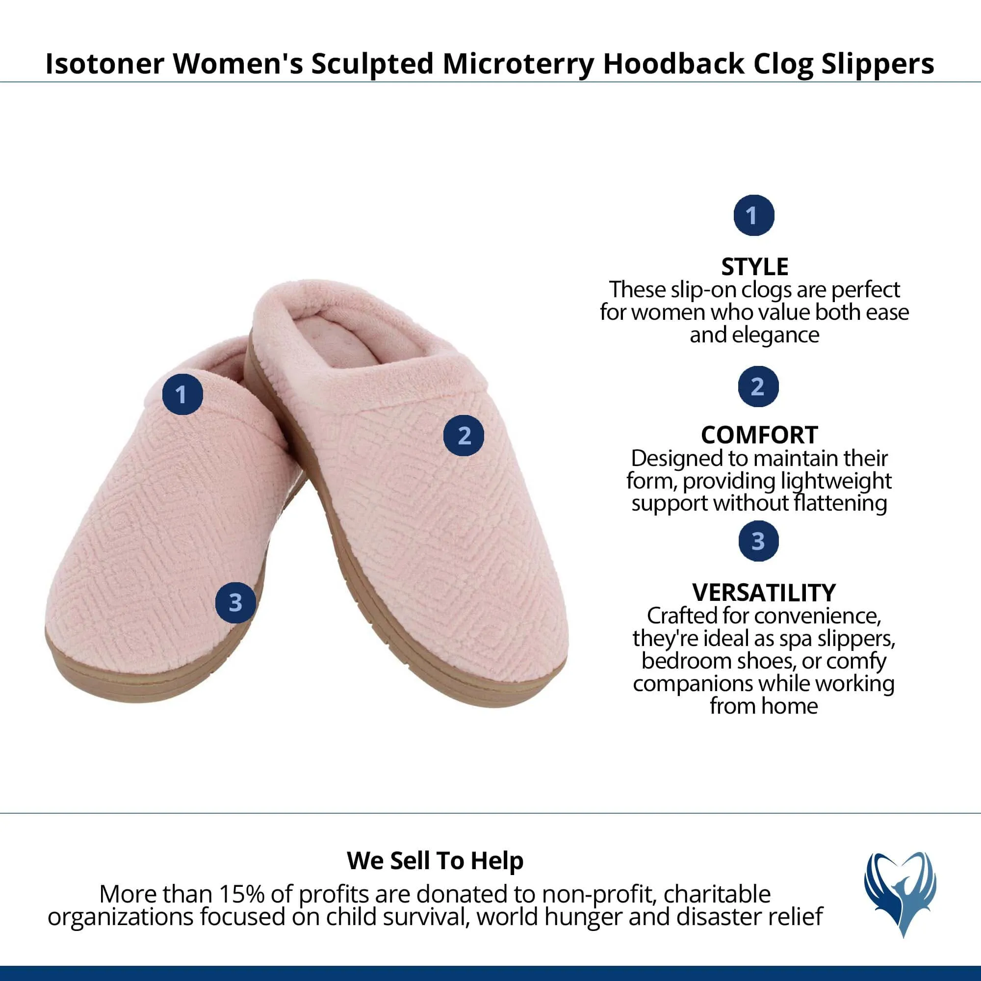 Isotoner Women's Sculpted Microterry Hoodback Clog Slippers