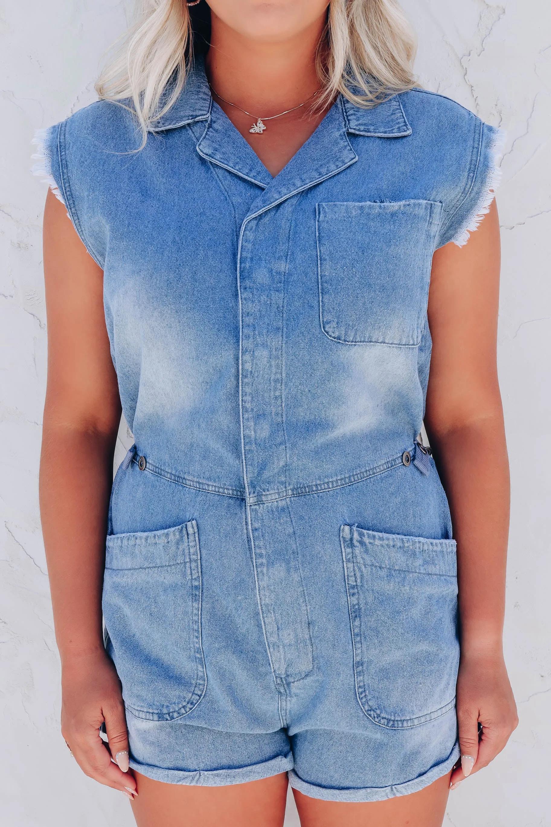 Jackson Denim Collared Romper