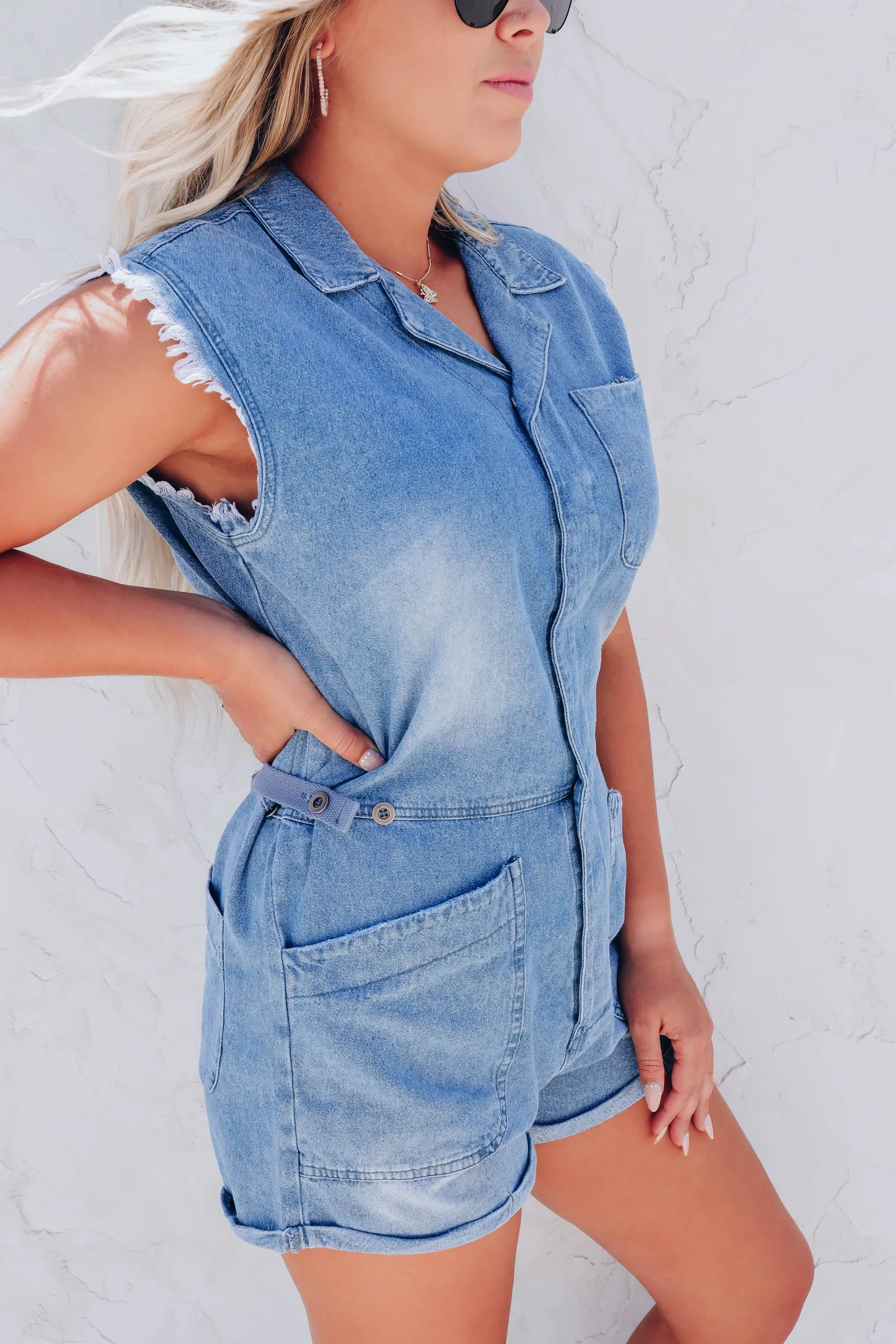 Jackson Denim Collared Romper
