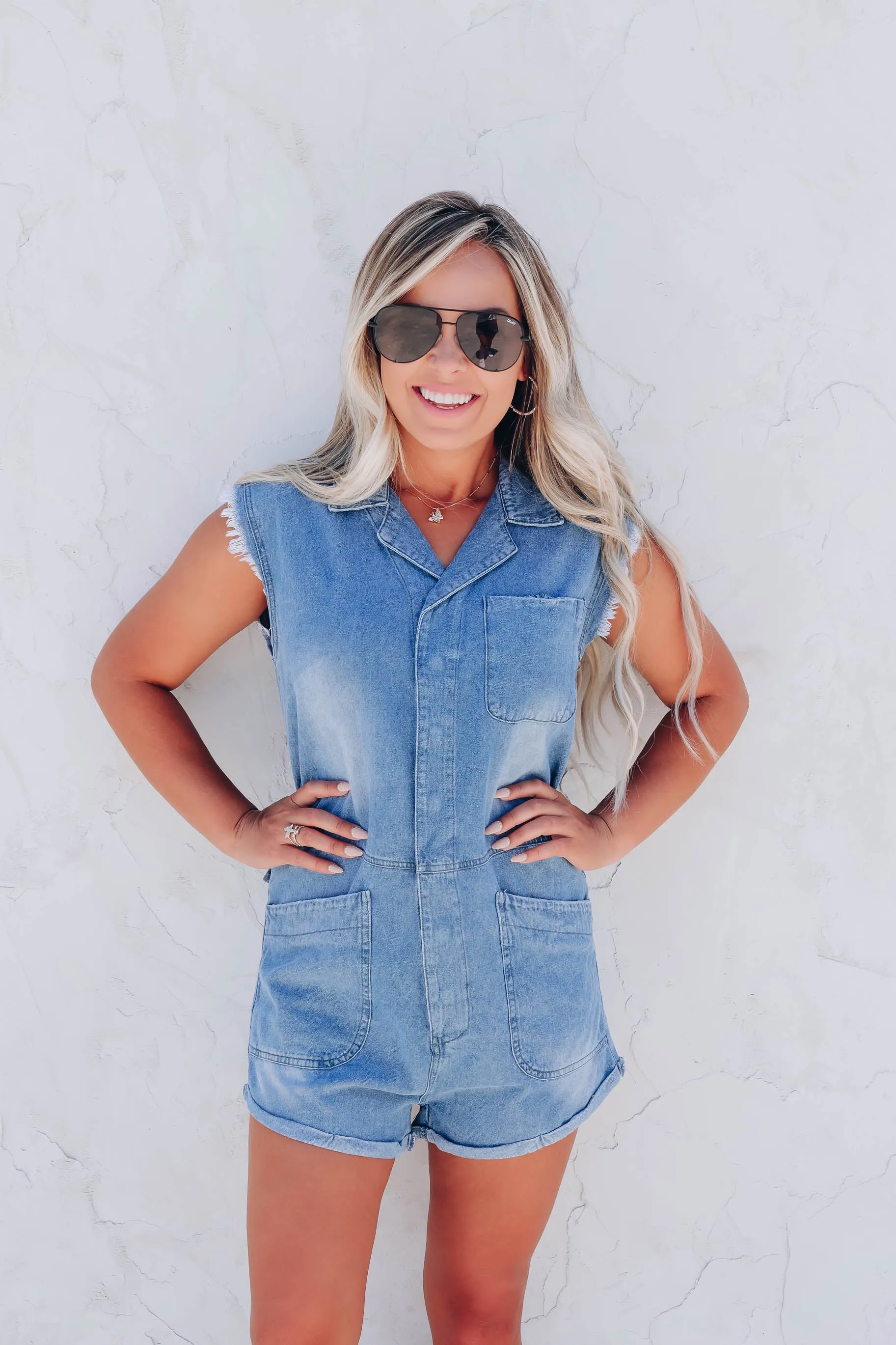 Jackson Denim Collared Romper