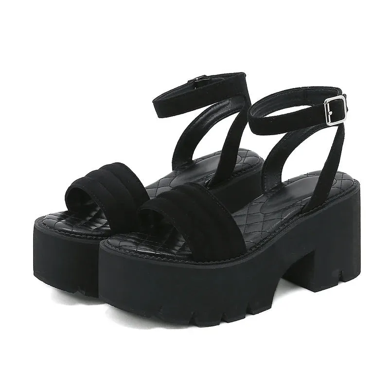 Joskaa 2024 New Chunky Strap Sandals