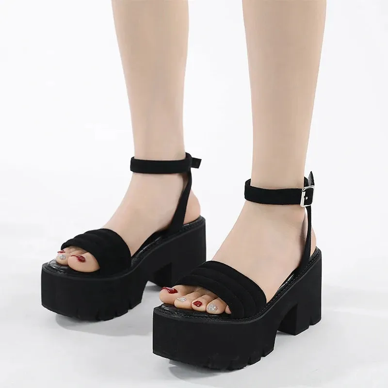 Joskaa 2024 New Chunky Strap Sandals