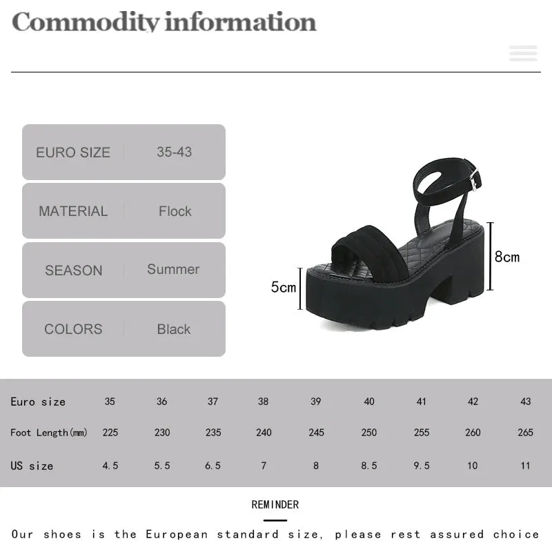 Joskaa 2024 New Chunky Strap Sandals
