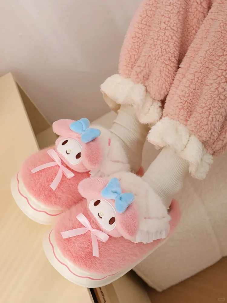 Kawaii Plush Fluffy Slippers House Slippers