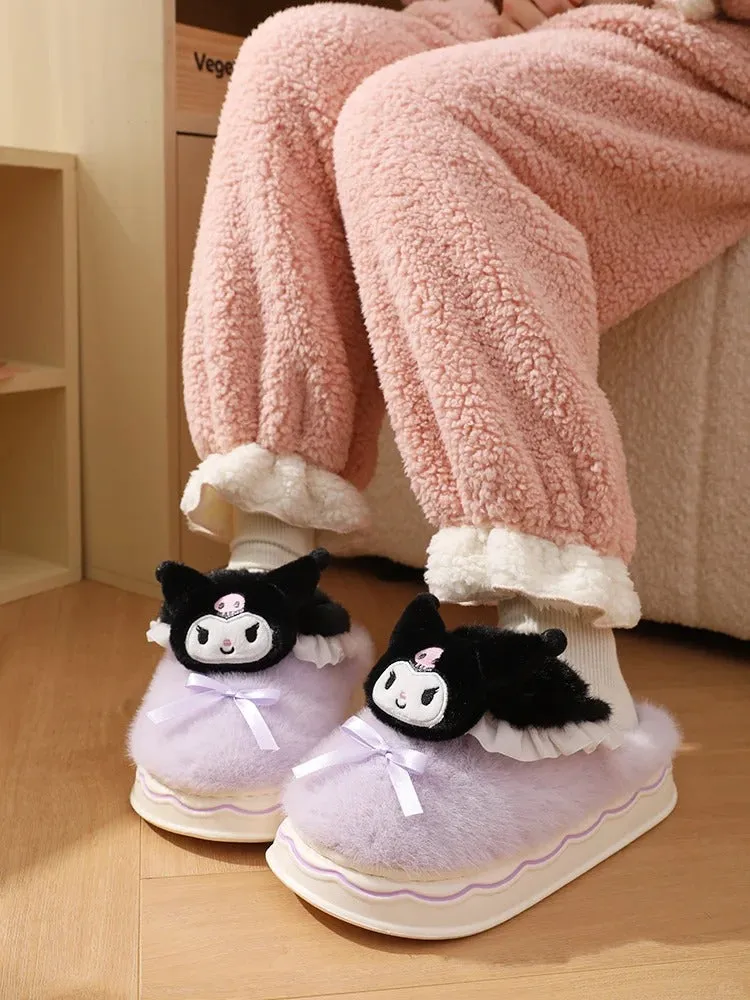 Kawaii Plush Fluffy Slippers House Slippers