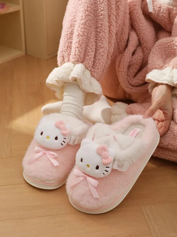 Kawaii Plush Fluffy Slippers House Slippers