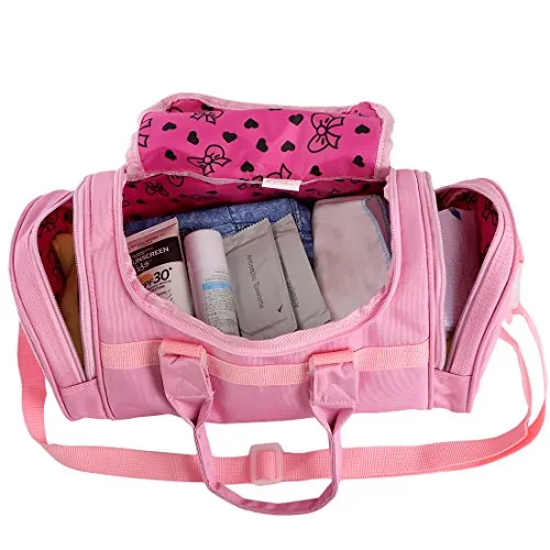 Kilofly Girls Ballerina Ballet Dance Duffel Crossbody Bag   Cosmetic Pouch Set