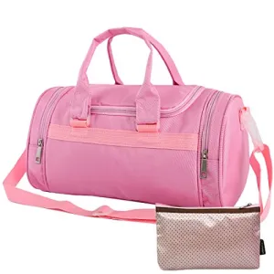 Kilofly Girls Ballerina Ballet Dance Duffel Crossbody Bag   Cosmetic Pouch Set