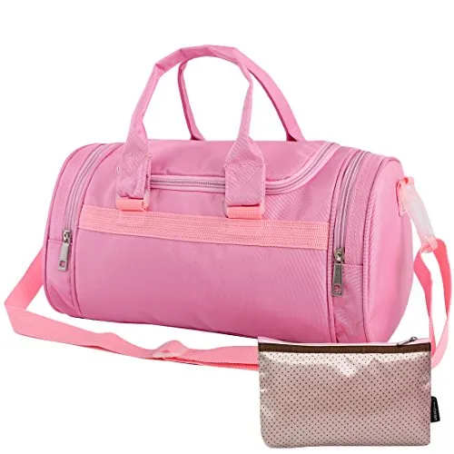 Kilofly Girls Ballerina Ballet Dance Duffel Crossbody Bag   Cosmetic Pouch Set