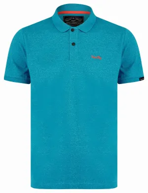 Kosaka Grindle Cotton Rich Pique Polo Shirt in Sea - Tokyo Laundry