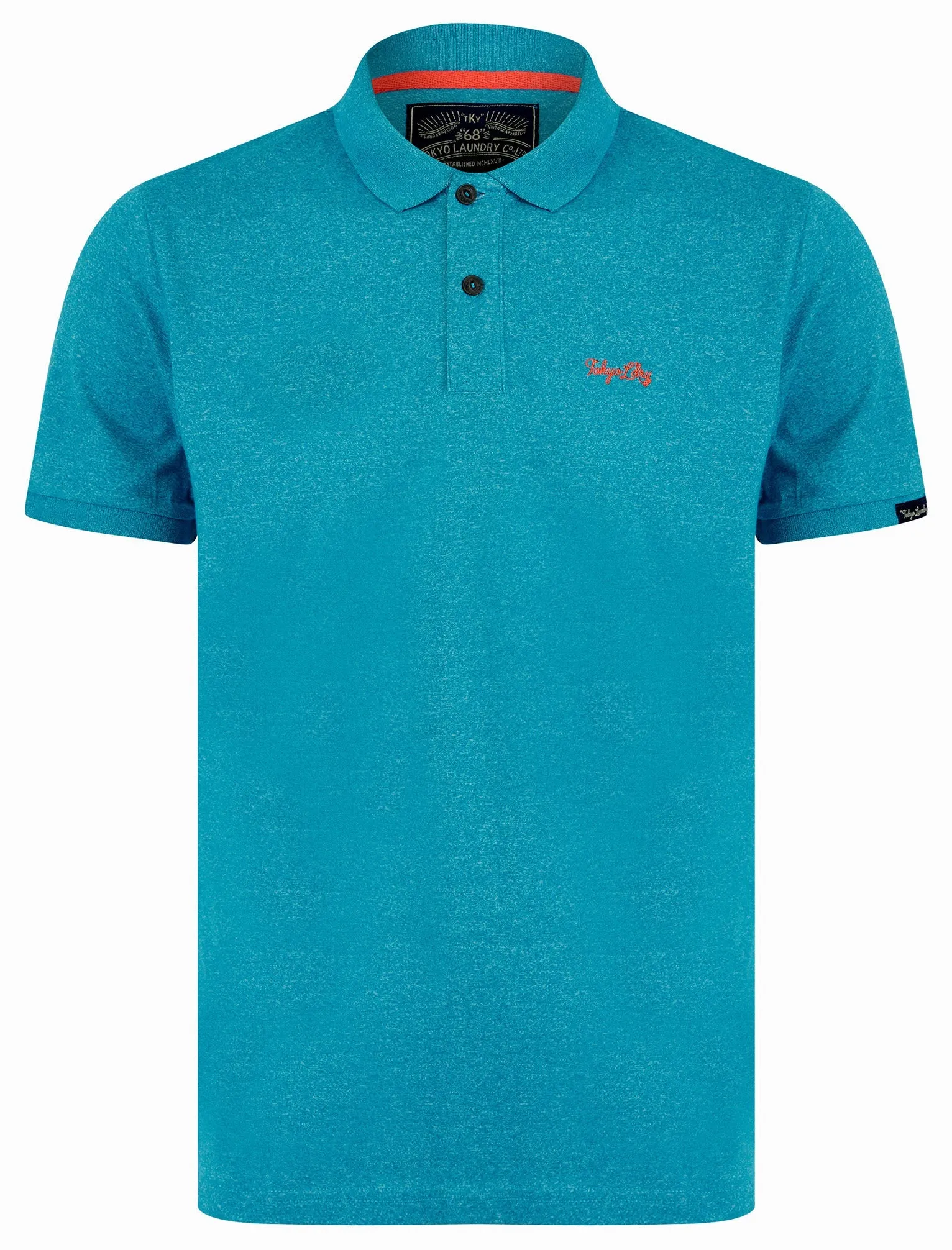 Kosaka Grindle Cotton Rich Pique Polo Shirt in Sea - Tokyo Laundry