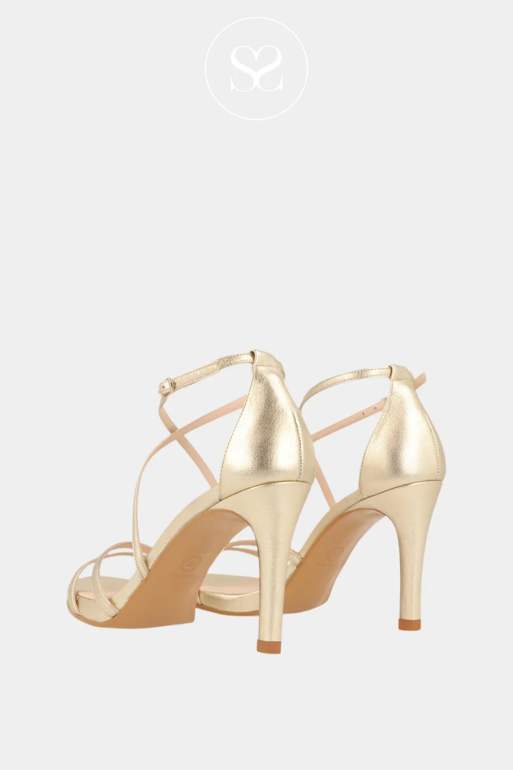 LODI INRIKO-X GOLD LEATHER HIGH HEELED SANDALS