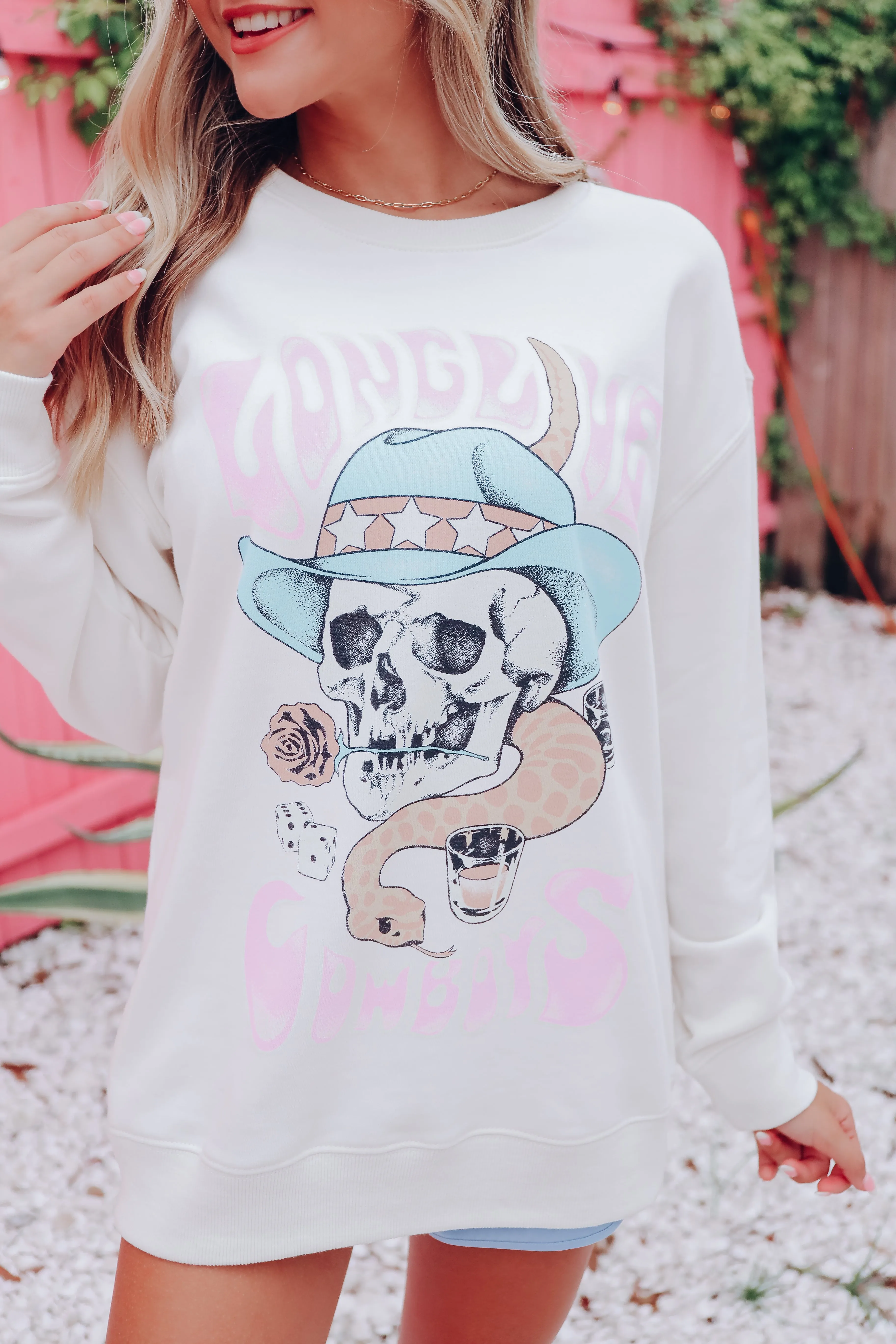 Long Live Cowboys Graphic Sweatshirt - Ivory