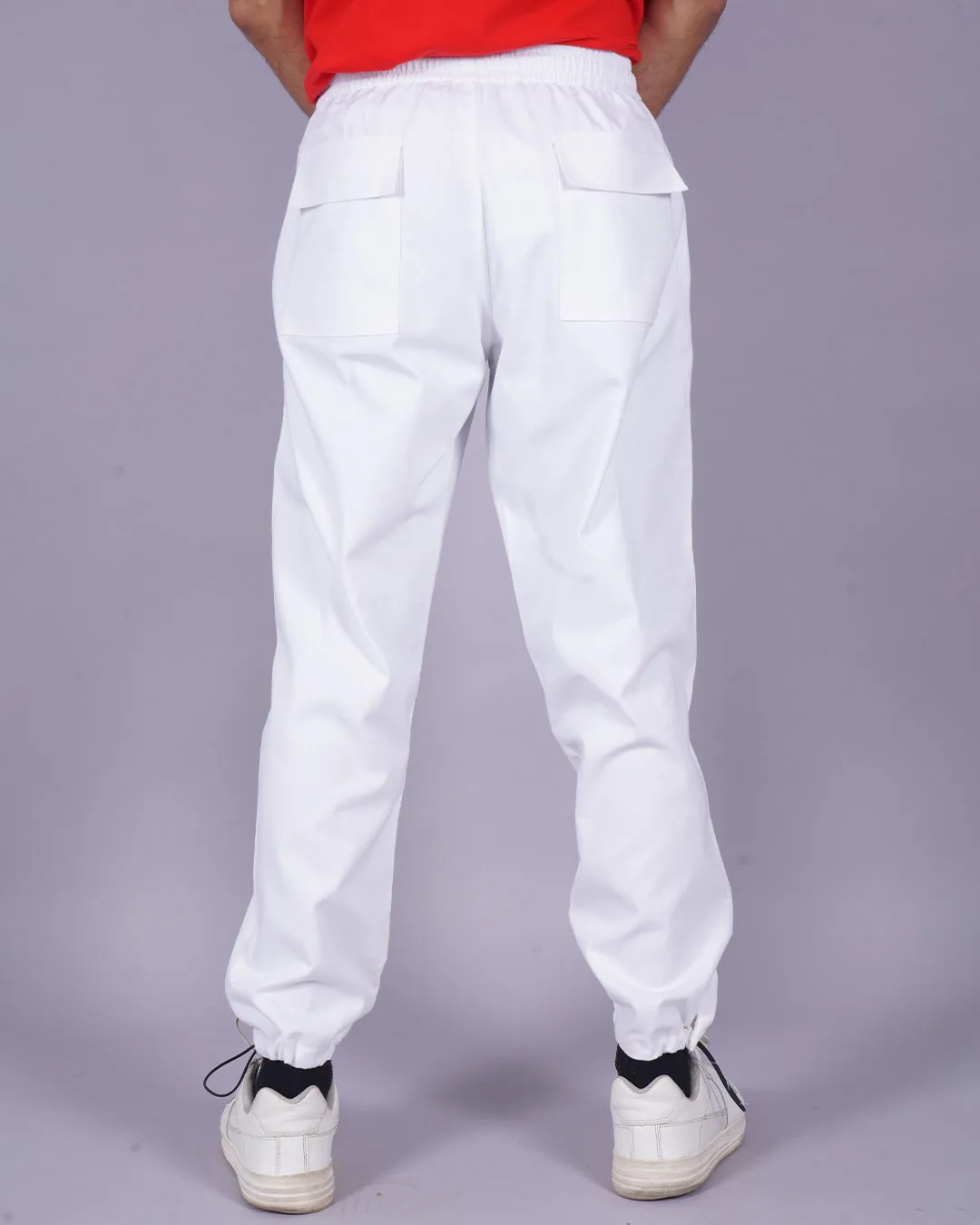 Manga Marvel: Men White Cargo Pants with Bankai Design