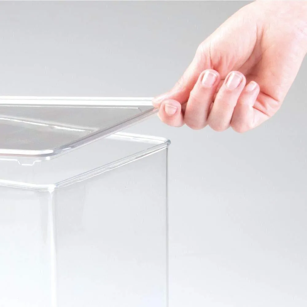 mDesign Stackable Closet Plastic Storage Bin Box with Lid - Container for Organizing Mens and Womens Shoes, Booties, Pumps, Sandals, Wedges, Flats, Heels and Accessories - 7" High, 6 Pack - Clear