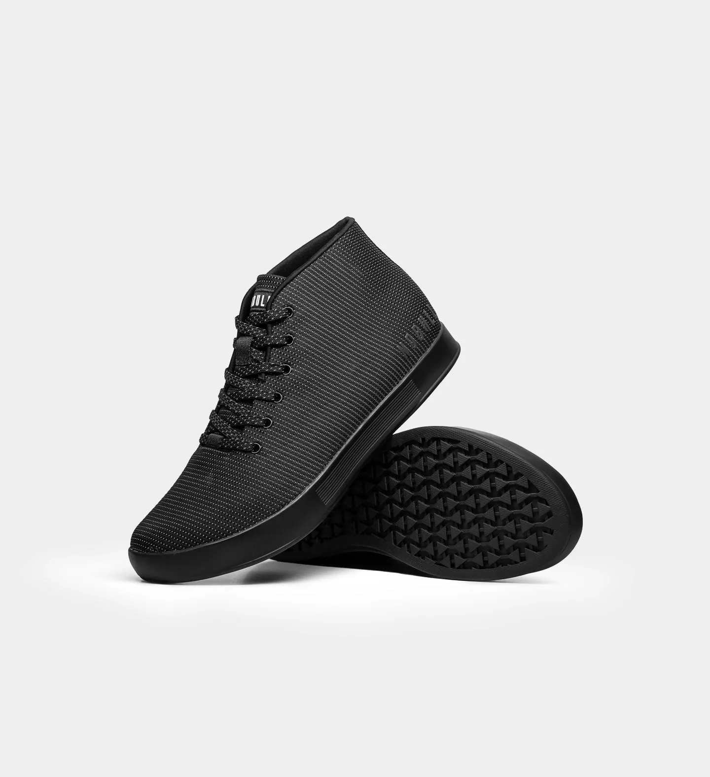 Men's Black Reflective Woven Mid Cupsole Trainer