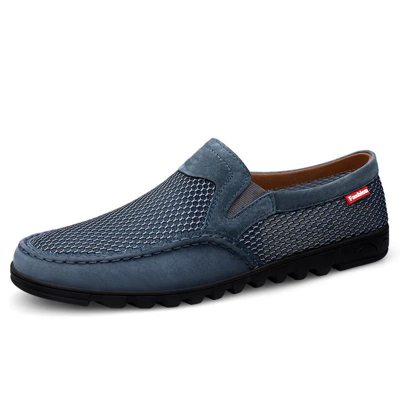 Men's Casual Mesh Walking Shoes Slip On Loafers Comfortable Lightweight Breathable Flats Shoes