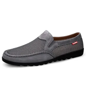 Men's Casual Mesh Walking Shoes Slip On Loafers Comfortable Lightweight Breathable Flats Shoes