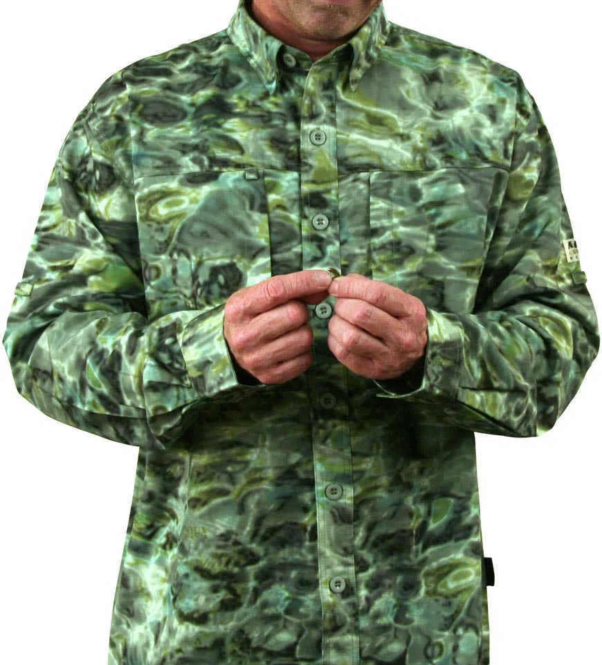 Mens Fly Fishing Flats Vented UPF Flats Shirt | Aqua Design