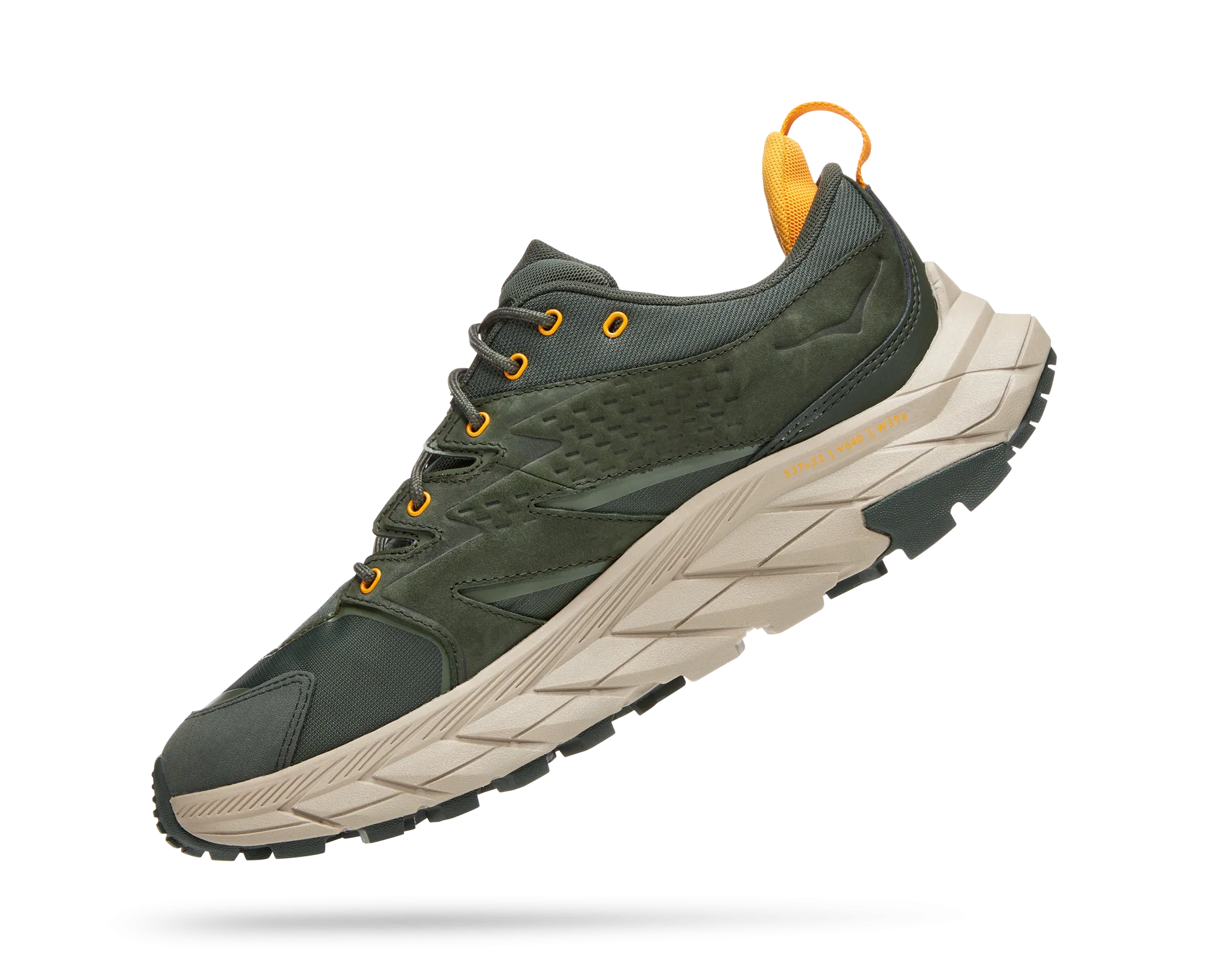 Men's Hoka Anacapa Low GTX Color: Duffel Bag/Radiant Yellow