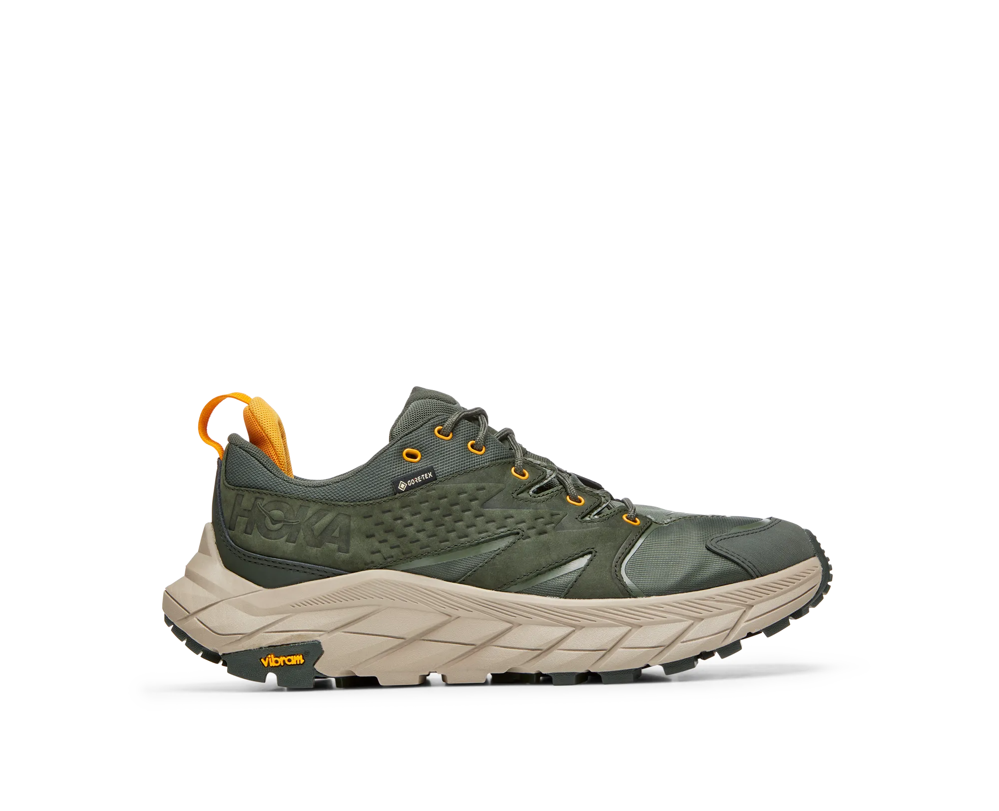 Men's Hoka Anacapa Low GTX Color: Duffel Bag/Radiant Yellow