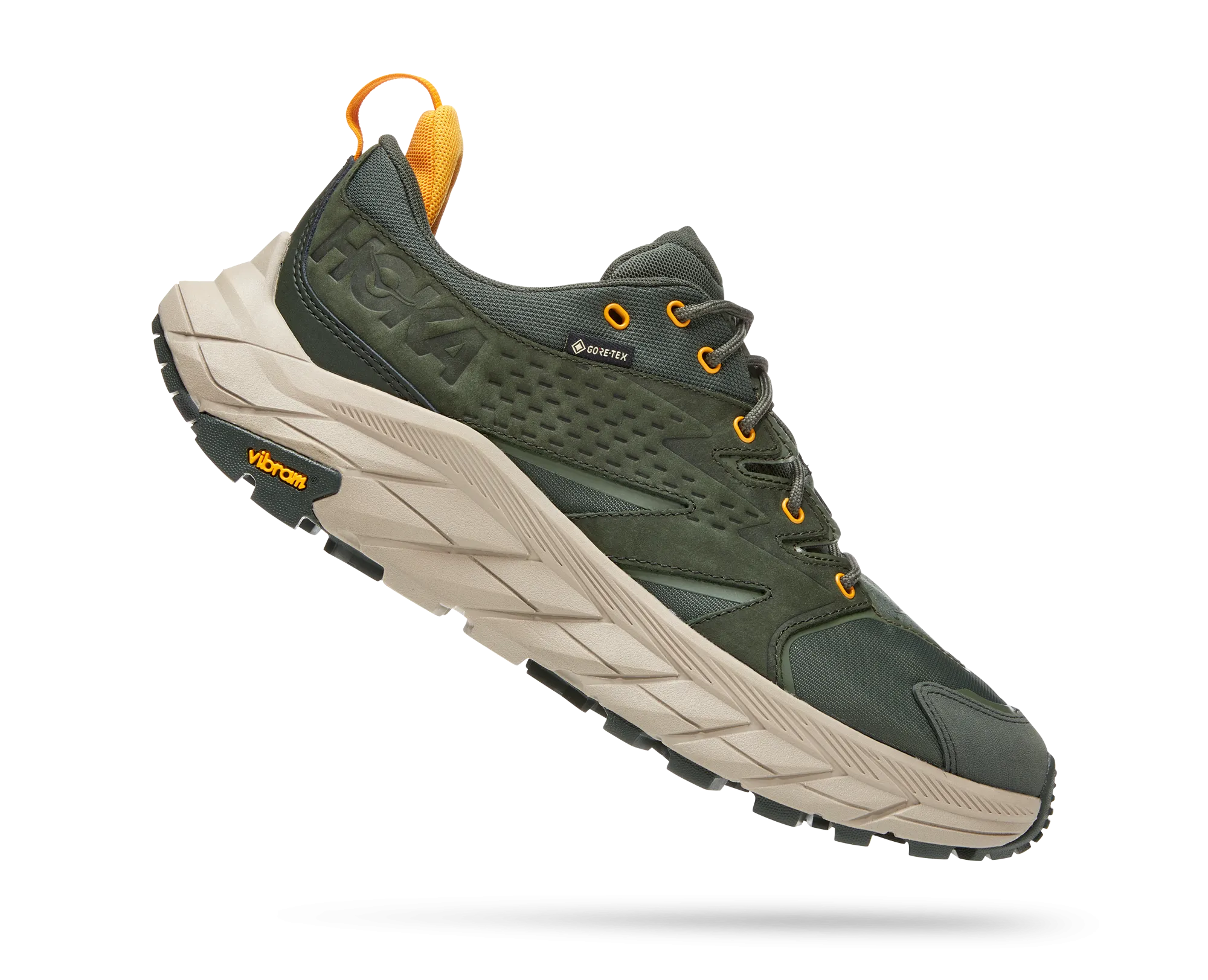 Men's Hoka Anacapa Low GTX Color: Duffel Bag/Radiant Yellow