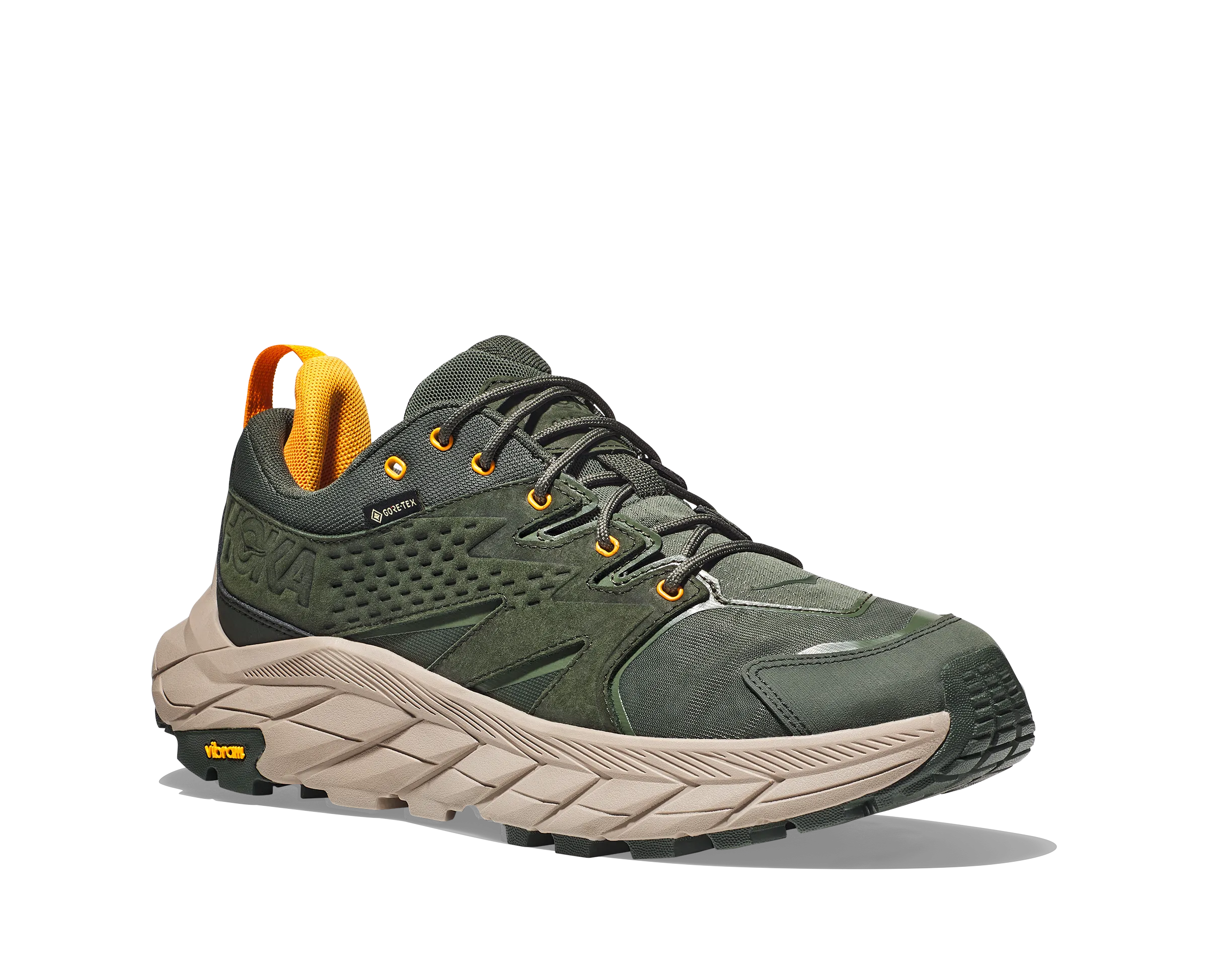 Men's Hoka Anacapa Low GTX Color: Duffel Bag/Radiant Yellow