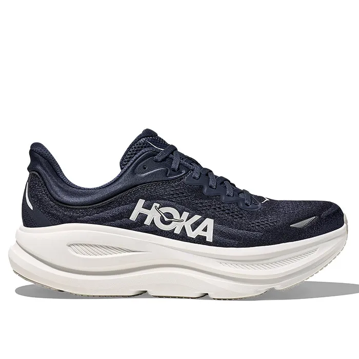 Mens Hoka Bondi 9 Extra Wide in Varsity Navy/White