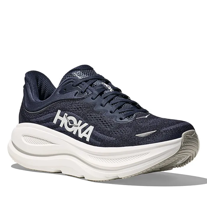 Mens Hoka Bondi 9 Extra Wide in Varsity Navy/White