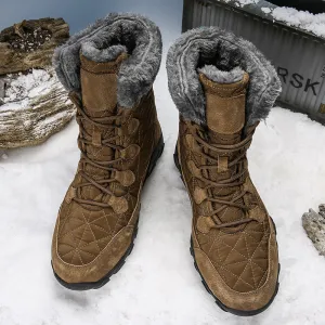 Men's Martin Boots Winter Warm Fur Plush Suede