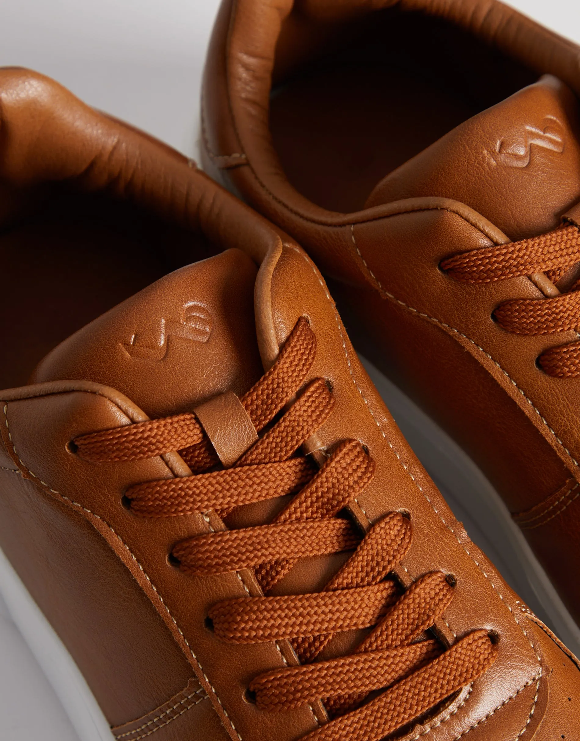 Men's Tan Retro Raised Sole Casual Trainers