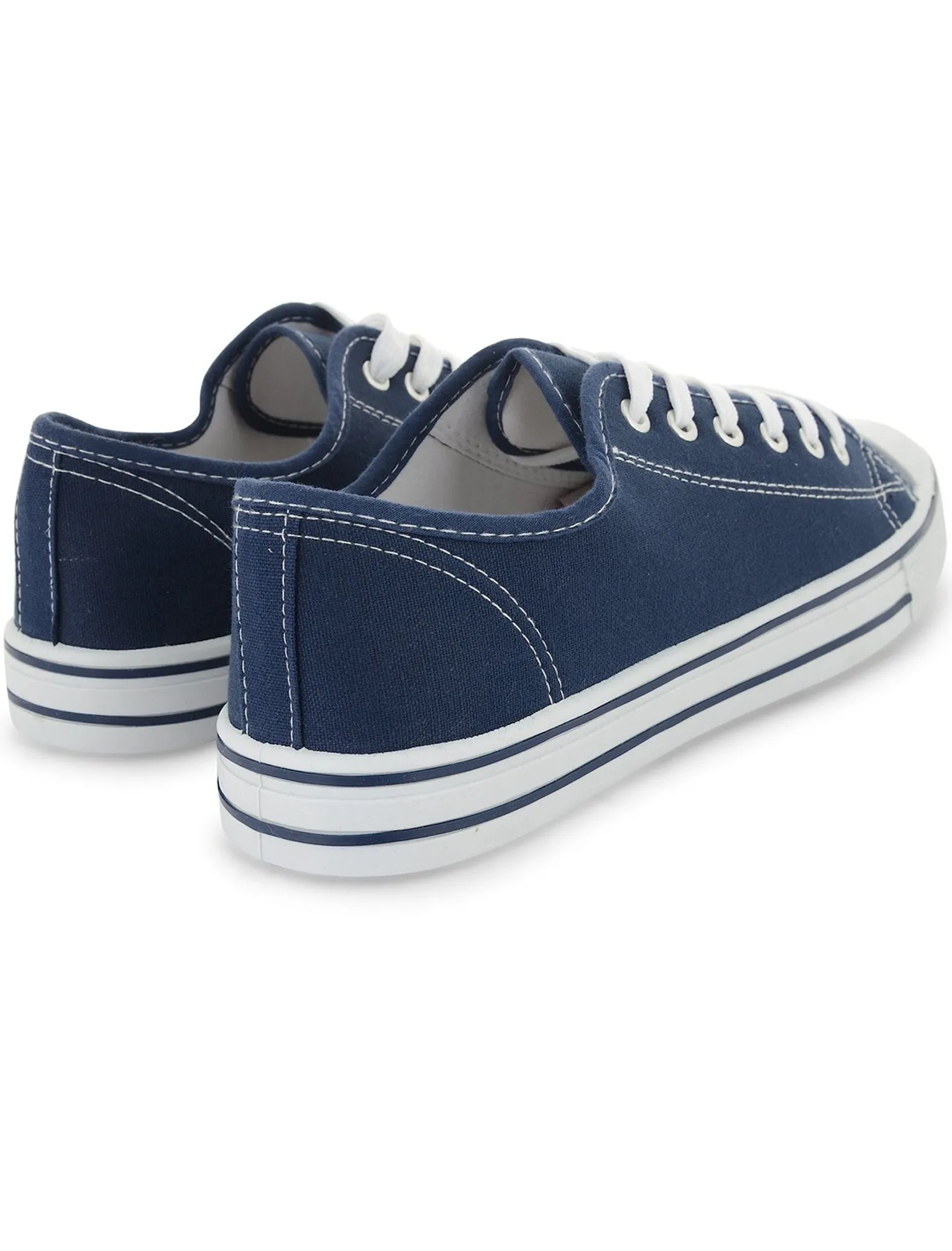 Mens Taylor Low Top Lace Up Canvas Trainers in Navy