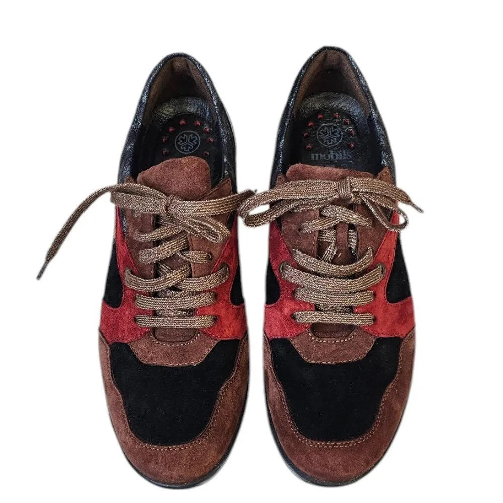 Mephisto Mobils Sabryna Chestnut Multi Leather Ergonomic Comfort Sneaker
