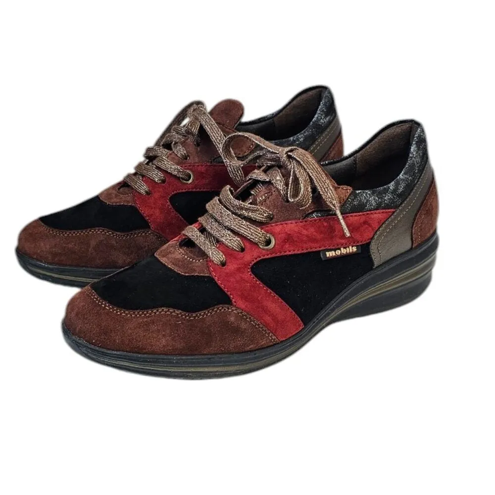 Mephisto Mobils Sabryna Chestnut Multi Leather Ergonomic Comfort Sneaker