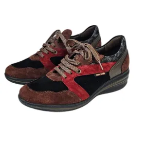 Mephisto Mobils Sabryna Chestnut Multi Leather Ergonomic Comfort Sneaker