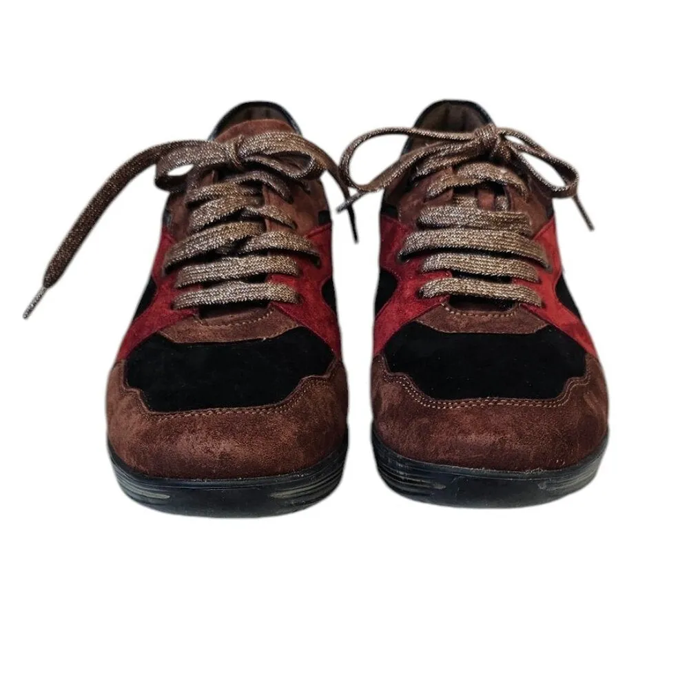 Mephisto Mobils Sabryna Chestnut Multi Leather Ergonomic Comfort Sneaker