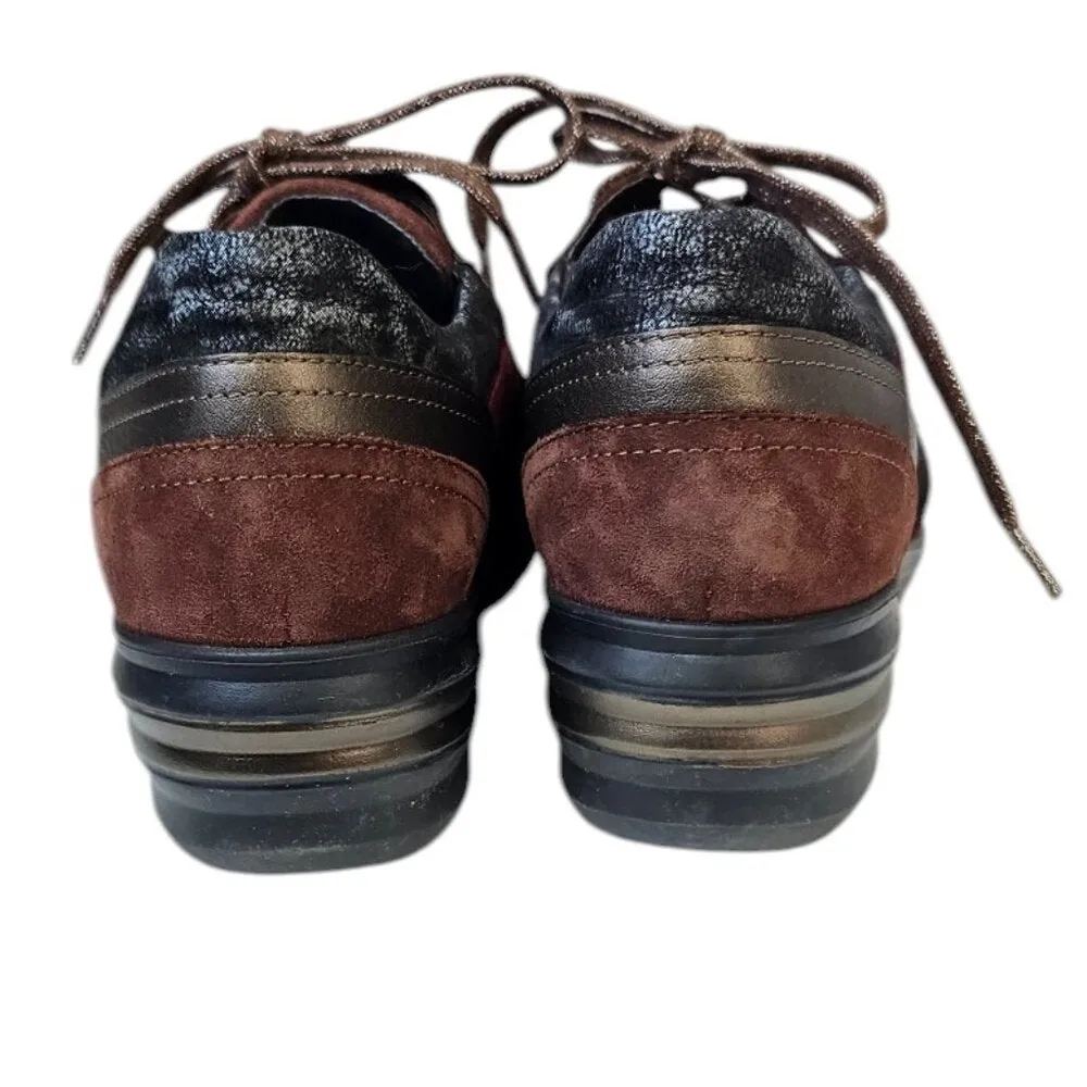 Mephisto Mobils Sabryna Chestnut Multi Leather Ergonomic Comfort Sneaker