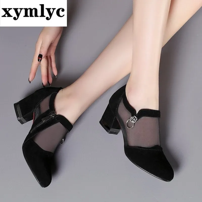 Mesh High Heel Shoes