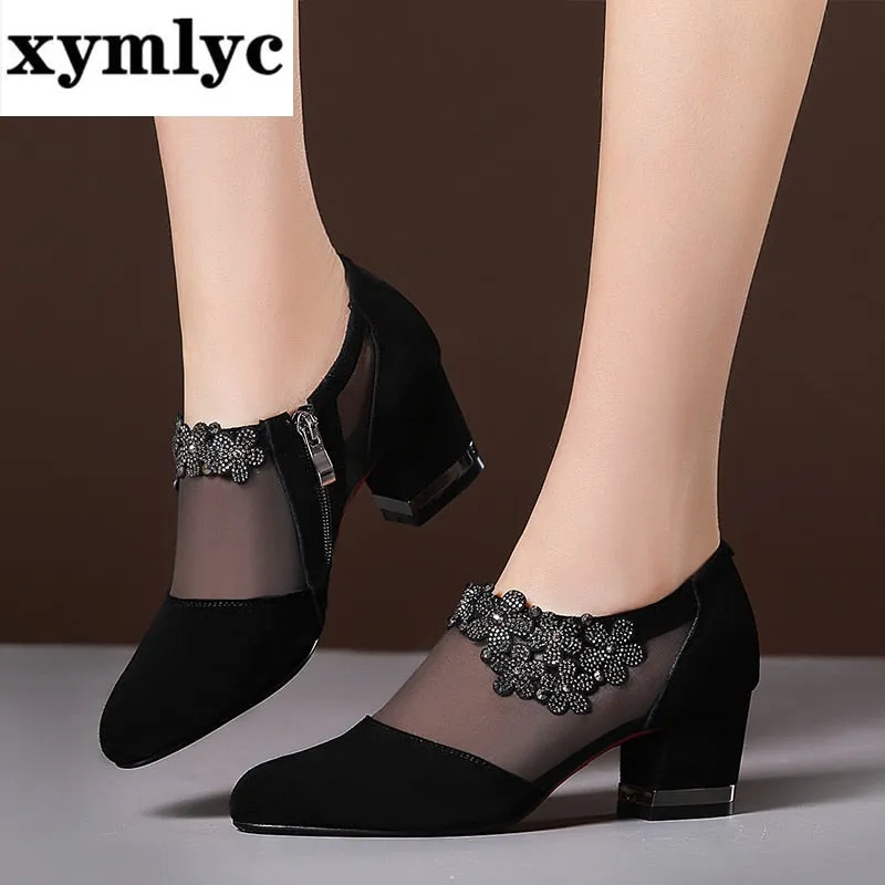 Mesh High Heel Shoes