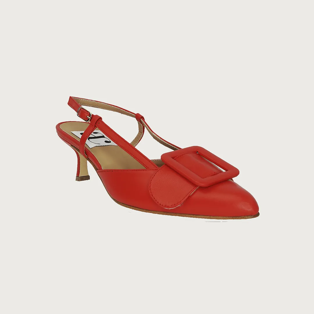 MIA RED-ORANGE LEATHER