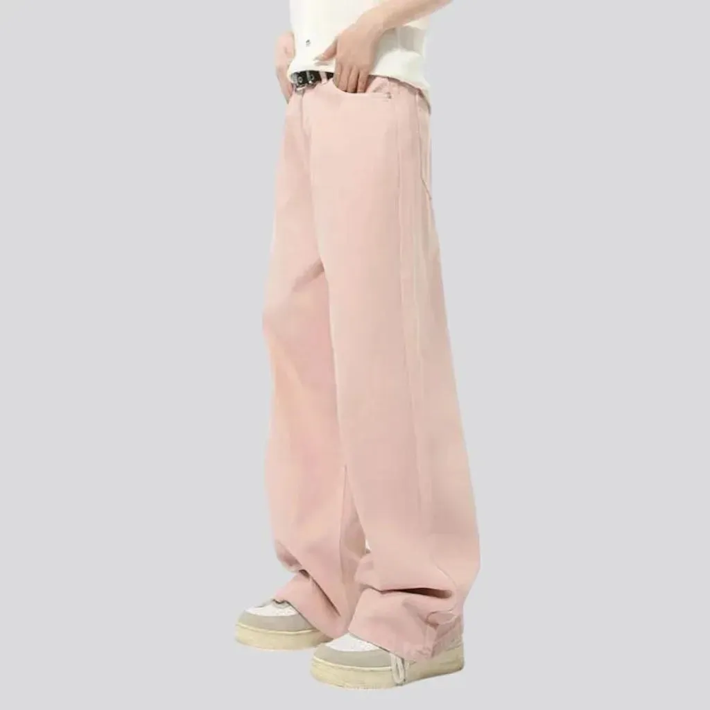 Mid rise fit baggy jeans pants for men