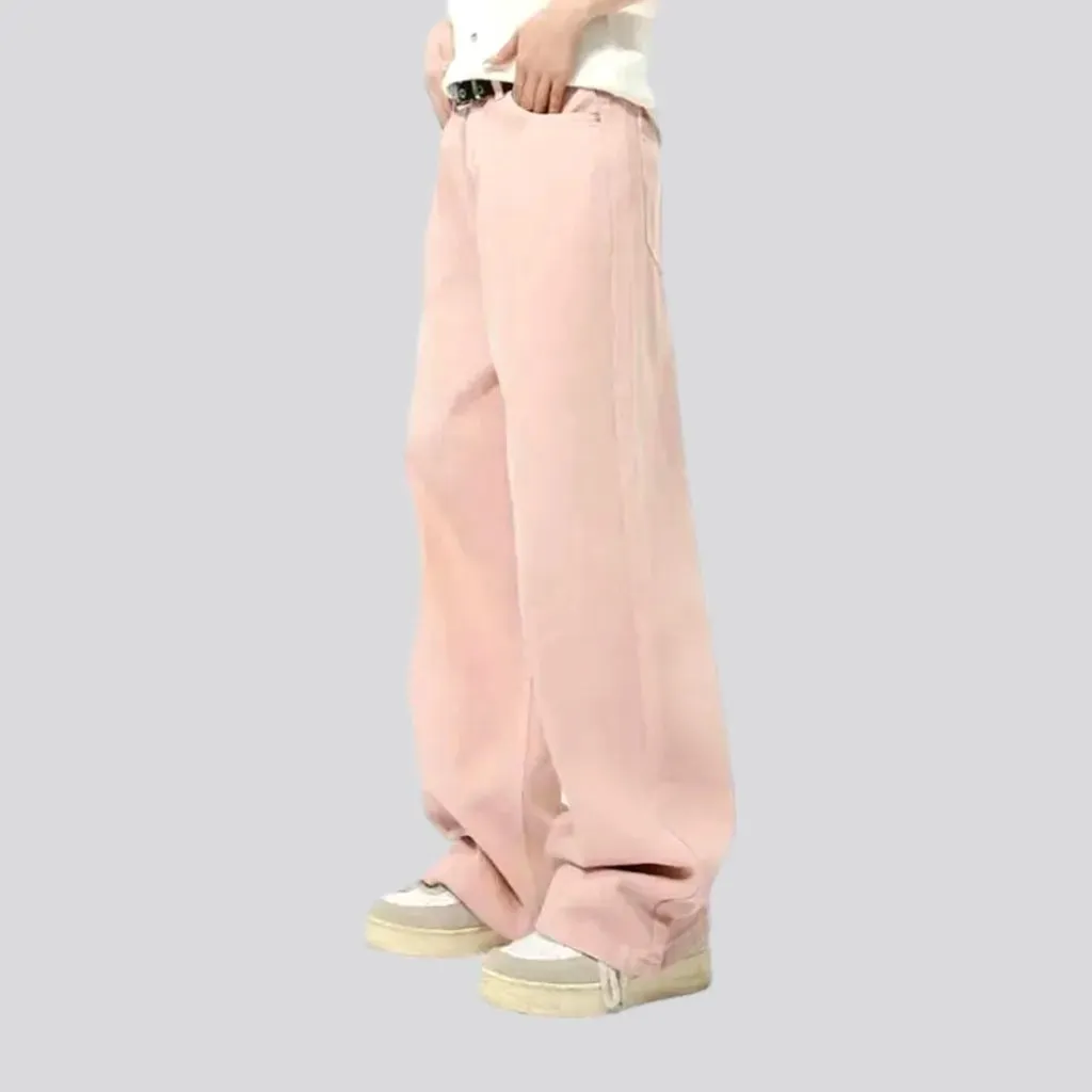 Mid rise fit baggy jeans pants for men