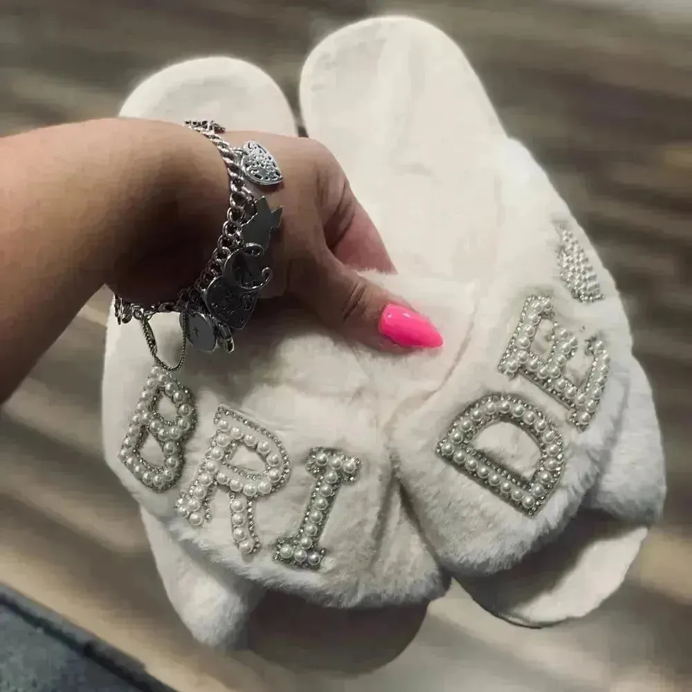 Mrs. Heart Customised Letter Plush Sandals