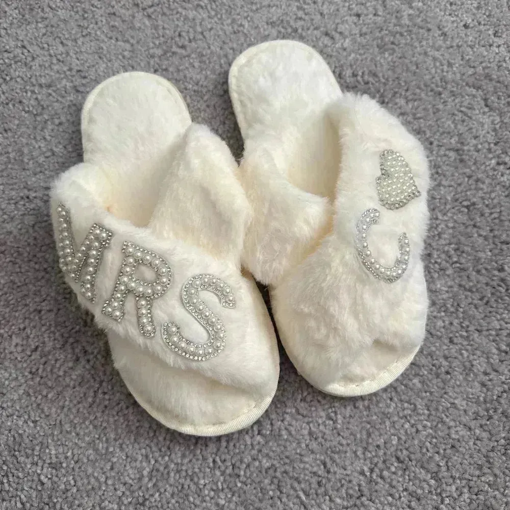 Mrs. Heart Customised Letter Plush Sandals