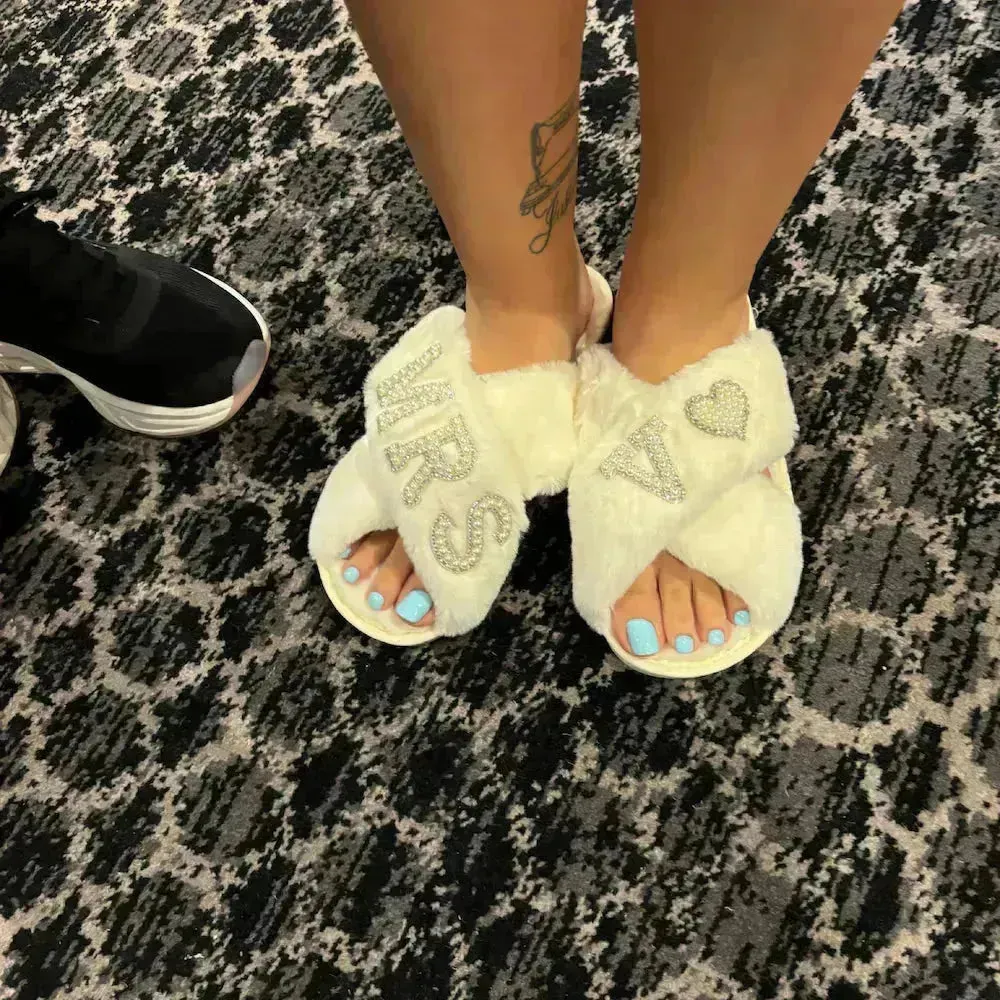 Mrs. Heart Customised Letter Plush Sandals