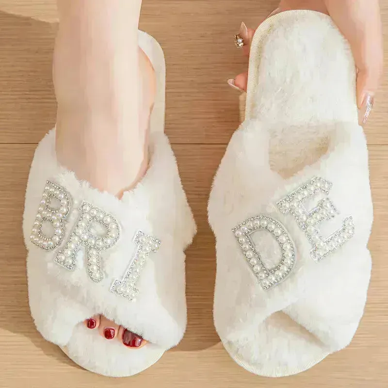 Mrs. Heart Customised Letter Plush Sandals
