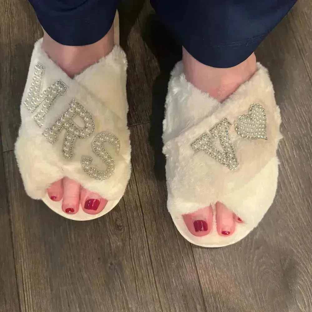 Mrs. Heart Customised Letter Plush Sandals