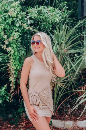 Natural Woman Side Tie Ruched Dress