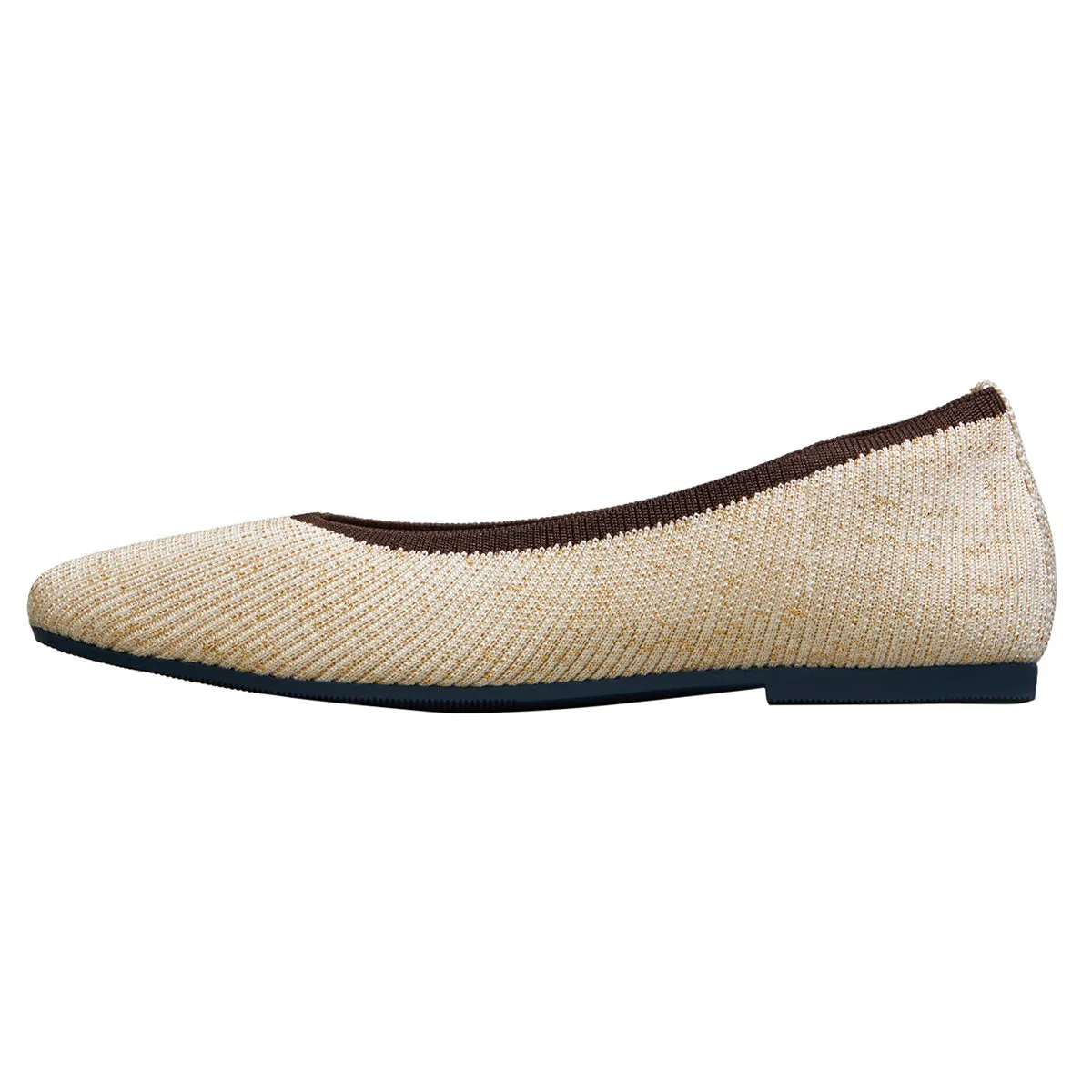 Neeman's Slip-Ons Flats for Women | Metallic Square | Beige