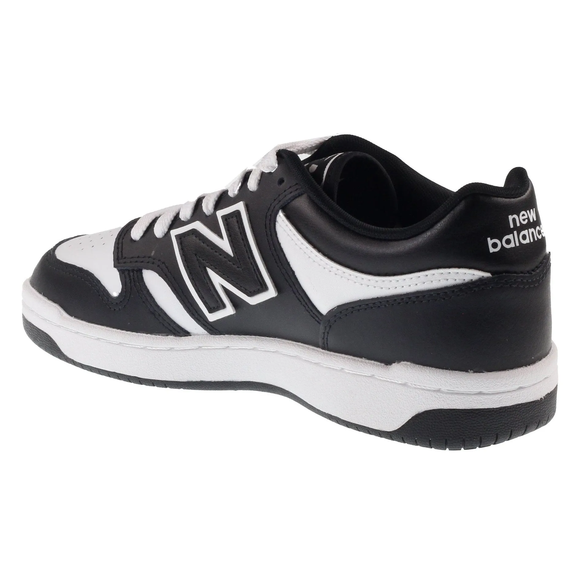 New Balance Trainers Junior 480 Low Leather White Black